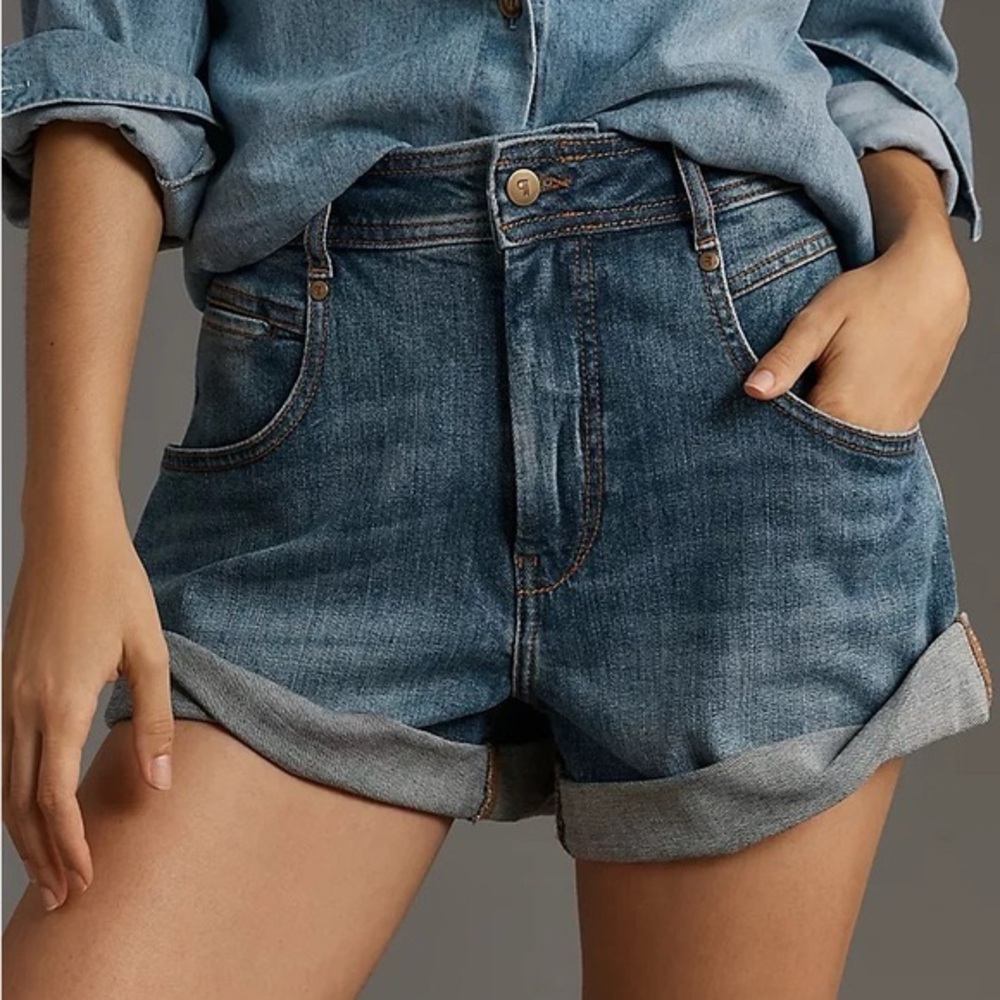 Anthropologie Pilcro Women's Rolled jean high waist Shorts 32